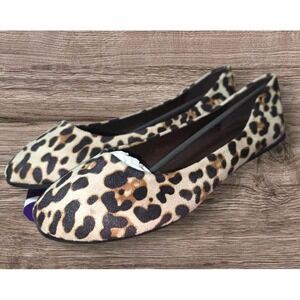 Ollio Womens Leopard Print Ballet Flats Round Toe Slip On Shoes Tan Black Brown